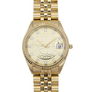Schwan Chairman Watch Gold Plated 11 Diamonds Jubilee Day Date Watch 35mm
